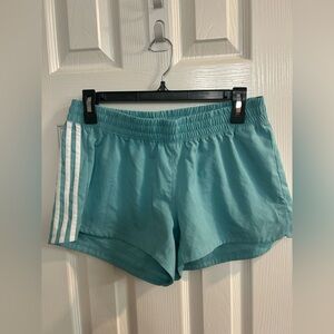 adidas aeroready shorts Size Medium Women’s Logo Green Blue Color Pull On